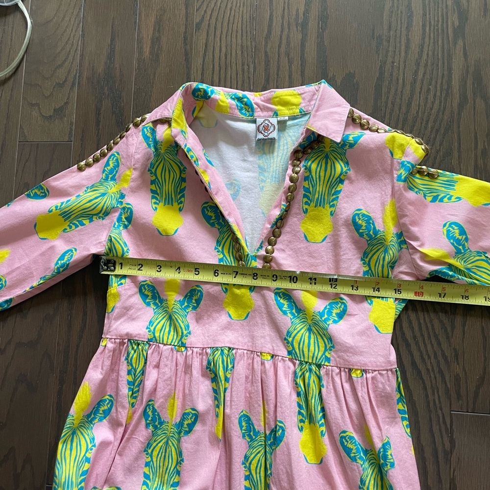 SHERIDAN FRENCH PINK GROMMET ZEBRA DRESS SIZE XS - Picture 10 of 13